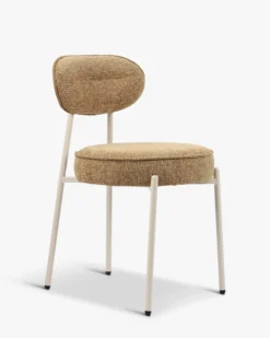 Chaise, Tweed marron chêne & fer beige Milo