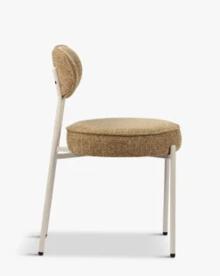Chaise, Tweed marron chêne & fer beige Milo