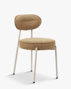 Chaise, Tweed marron chêne & fer beige Milo