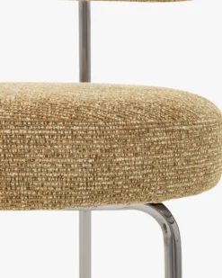 Chaise, Tweed marron chêne & métal chromé Vittoria
