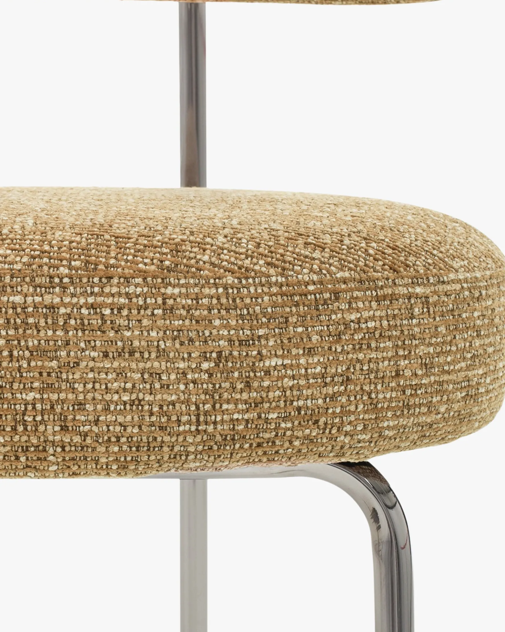 Chaise, Tweed marron chêne & métal chromé Vittoria