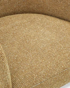 Chaise, Tweed marron écureuil & métal noir Baron