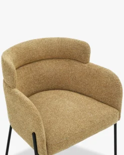 Chaise, Tweed marron écureuil & métal noir Baron
