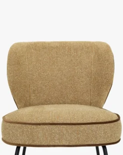 Chaise, Tweed marron écureuil & métal noir Wayne