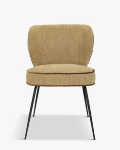 Chaise, Tweed marron écureuil & métal noir Wayne