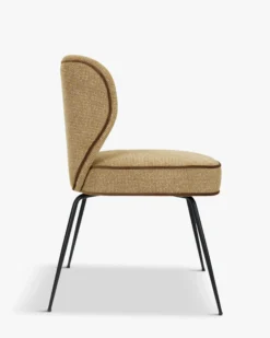 Chaise, Tweed marron écureuil & métal noir Wayne