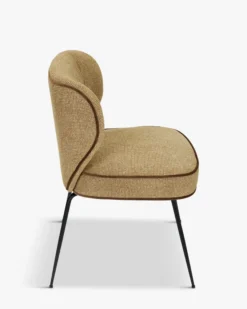 Chaise, Tweed marron écureuil & métal noir Wayne