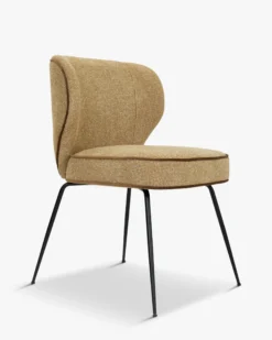 Chaise, Tweed marron écureuil & métal noir Wayne