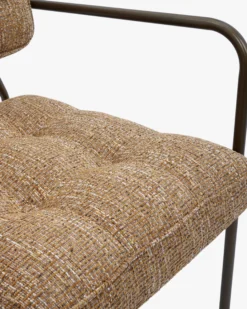 Chaise, Tweed marron ristretto & Métal bronze Orea