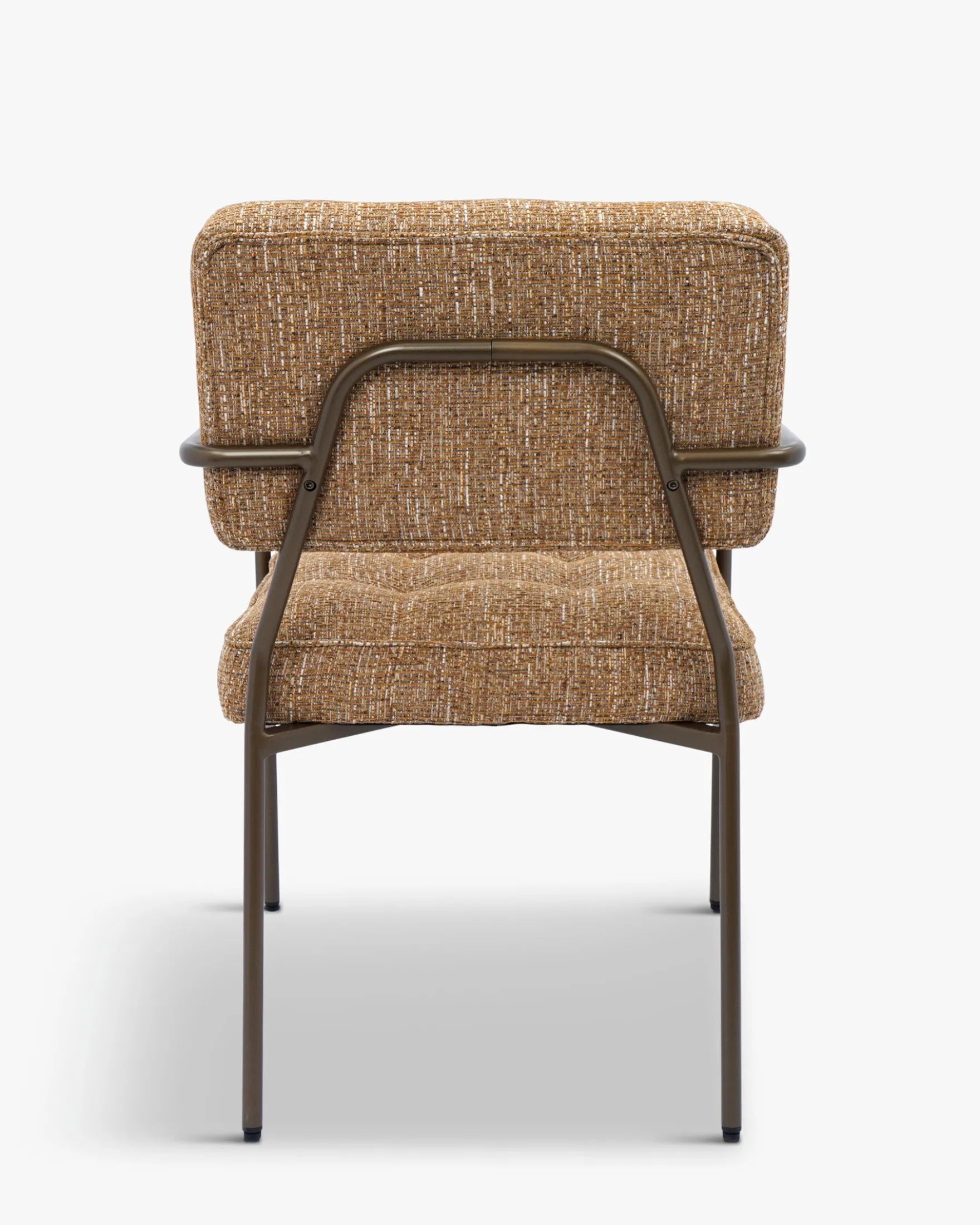 Chaise, Tweed marron ristretto & Métal bronze Orea