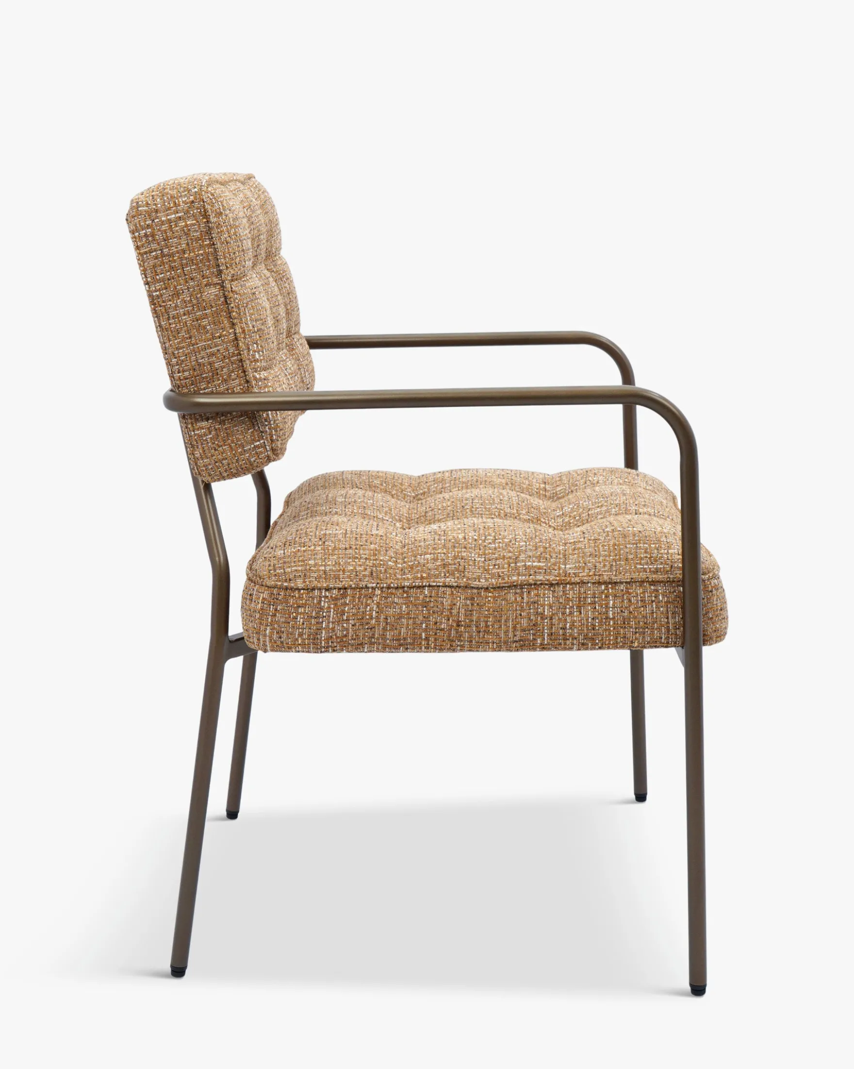 Chaise, Tweed marron ristretto & Métal bronze Orea