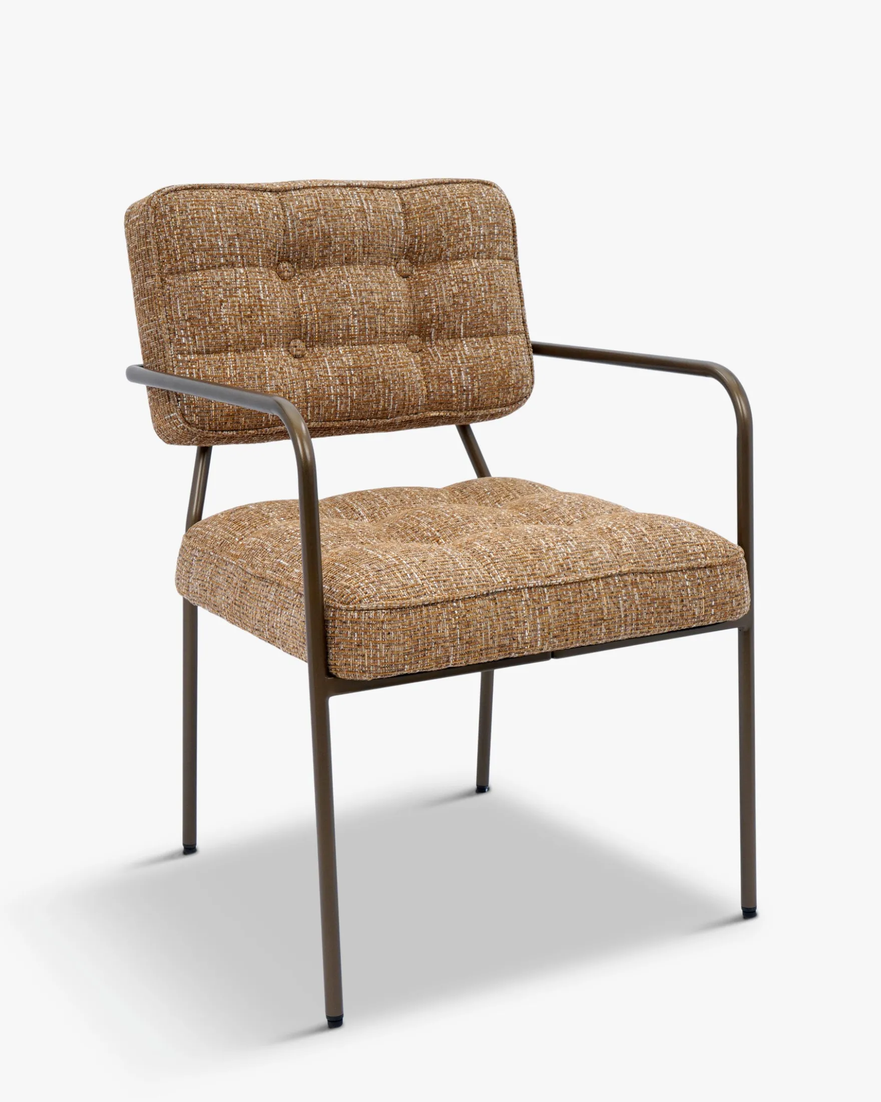Chaise, Tweed marron ristretto & Métal bronze Orea