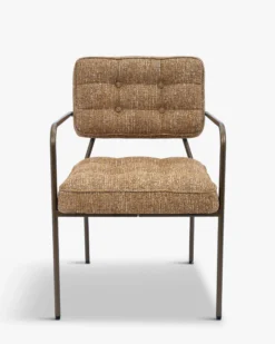 Chaise, Tweed marron ristretto & Métal bronze Orea