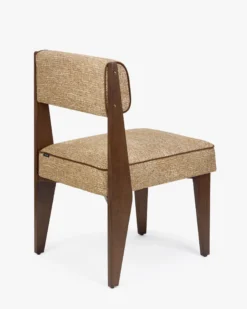 Chaise, Tweed marron ristretto & Frêne massif Elva