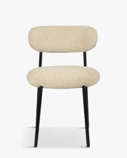 Chaise, Tweed sable & metal noir Maia