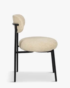 Chaise, Tweed sable & metal noir Maia