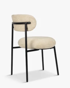 Chaise, Tweed sable & metal noir Maia