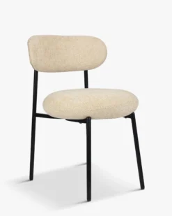 Chaise, Tweed sable & metal noir Maia