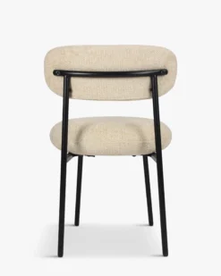 Chaise, Tweed sable & metal noir Maia