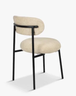 Chaise, Tweed sable & metal noir Maia