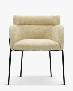 Chaise, Tweed sable & métal noir Baron