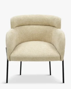 Chaise, Tweed sable & métal noir Baron