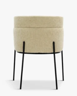 Chaise, Tweed sable & métal noir Baron
