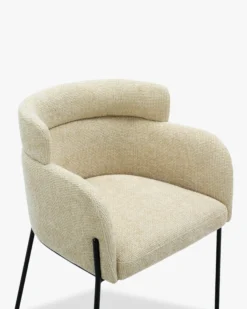 Chaise, Tweed sable & métal noir Baron
