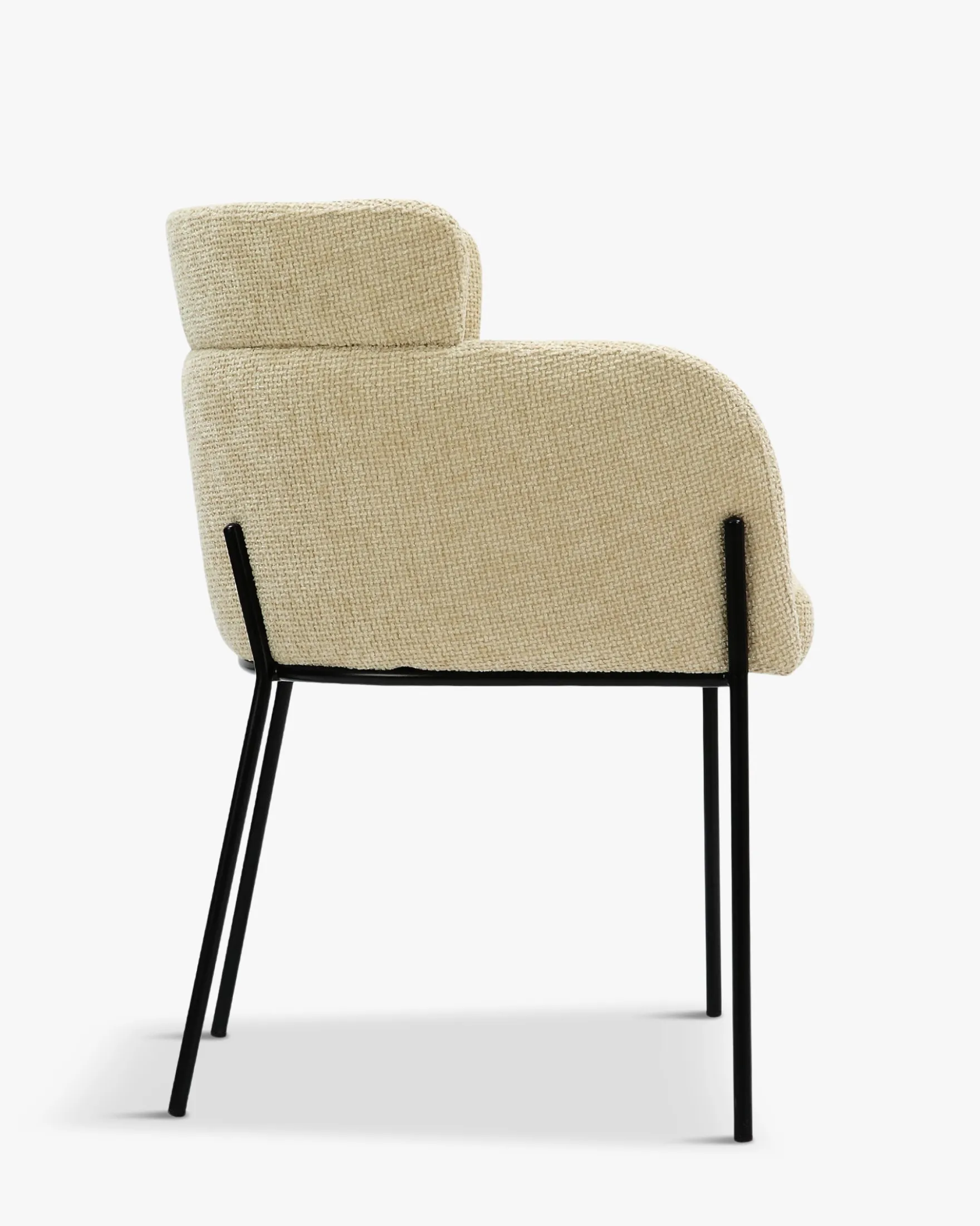Chaise, Tweed sable & métal noir Baron