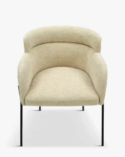 Chaise, Tweed sable & métal noir Baron