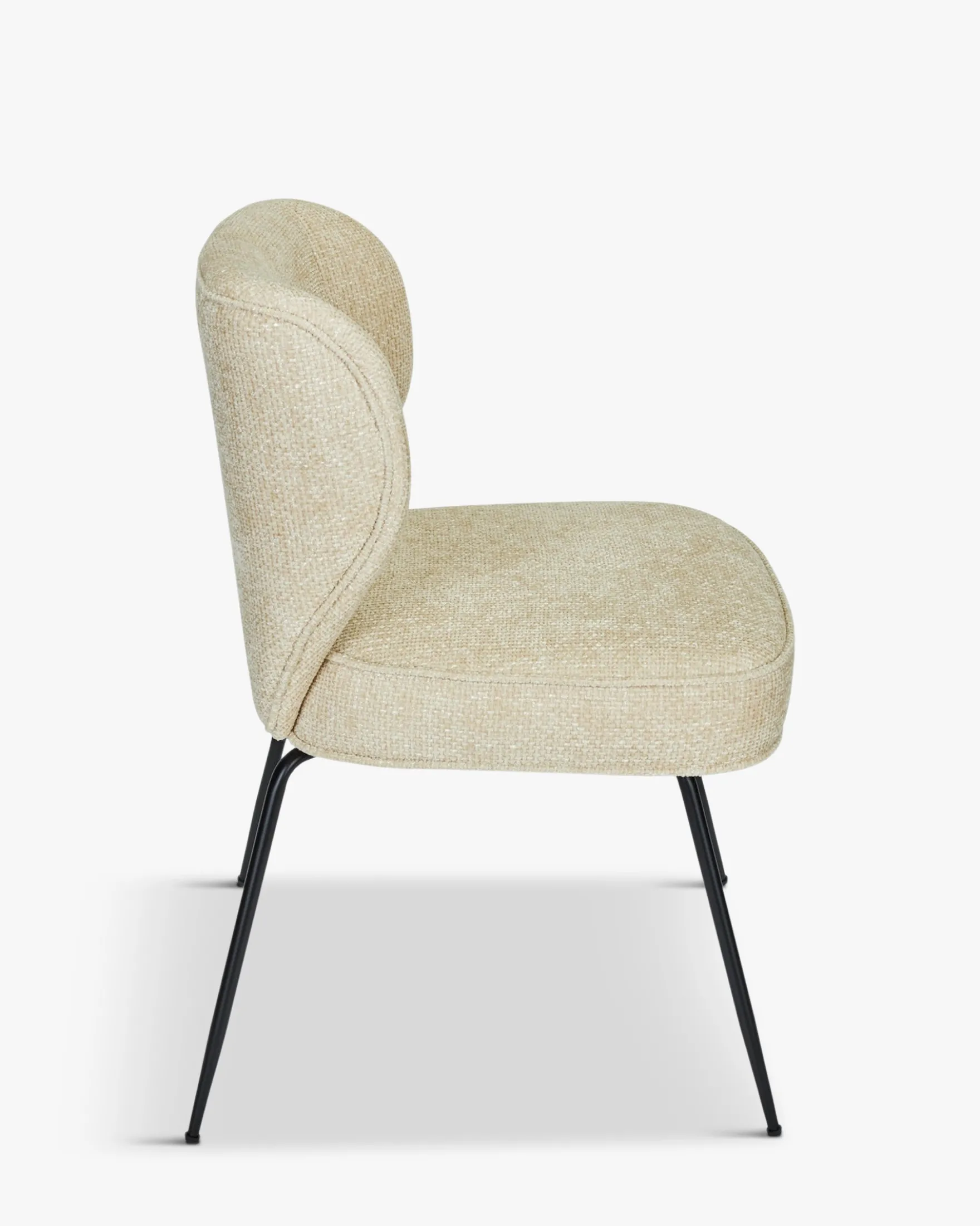 Chaise, Tweed sable & métal noir Wayne