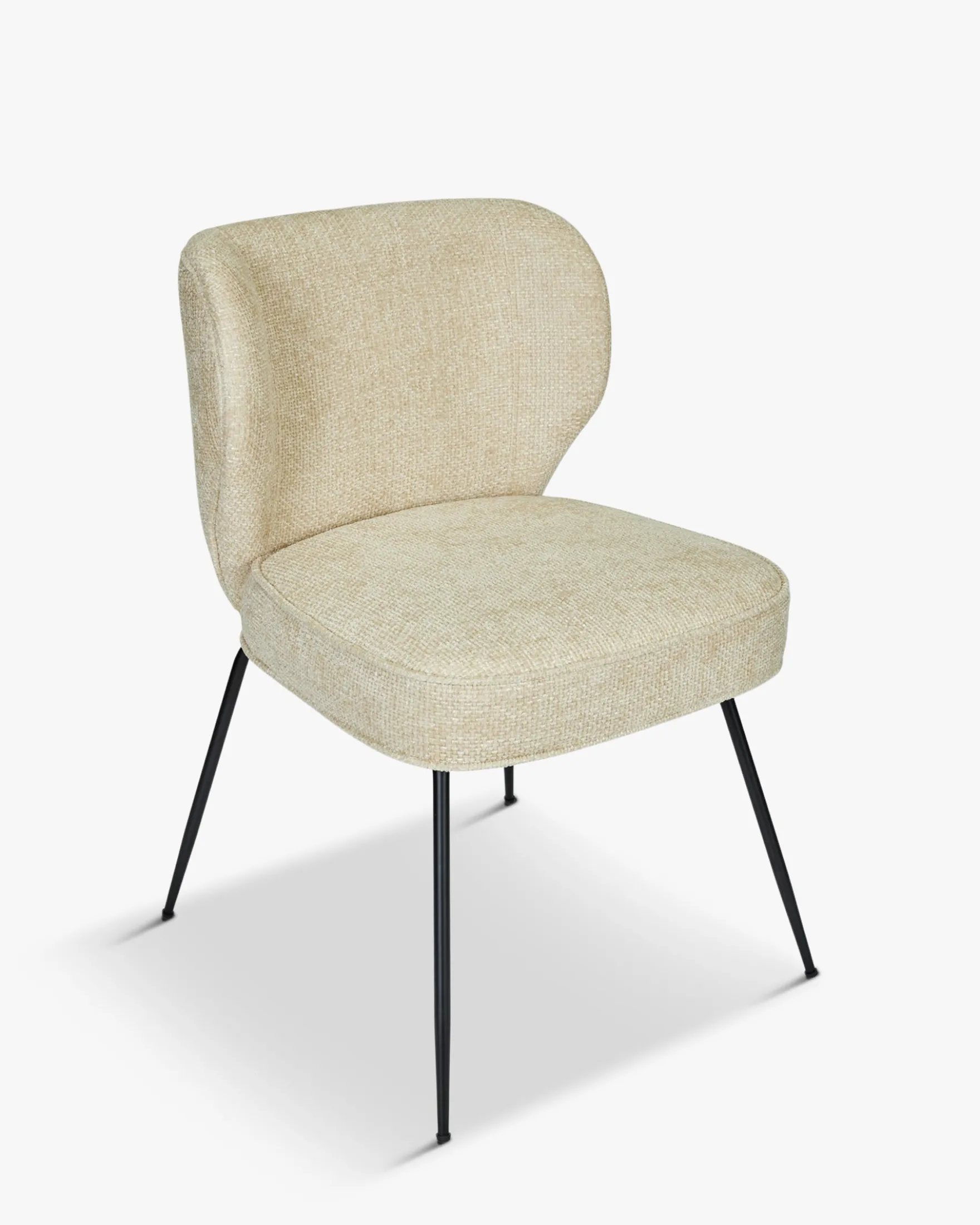 Chaise, Tweed sable & métal noir Wayne