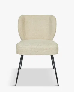 Chaise, Tweed sable & métal noir Wayne