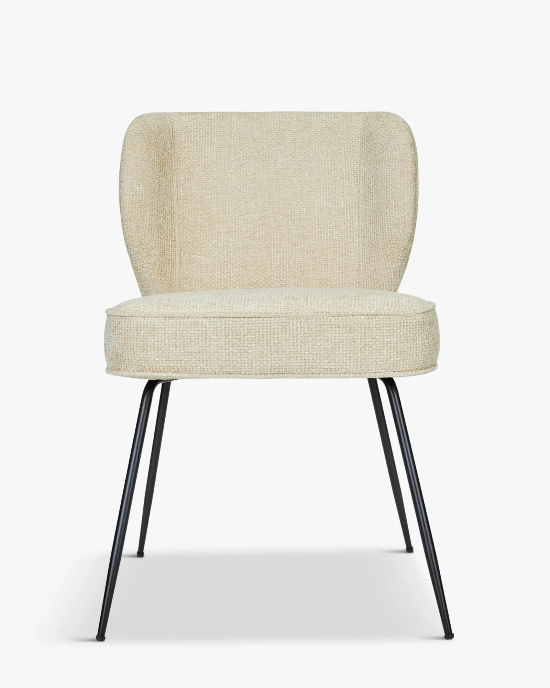 Chaise, Tweed sable & métal noir Wayne