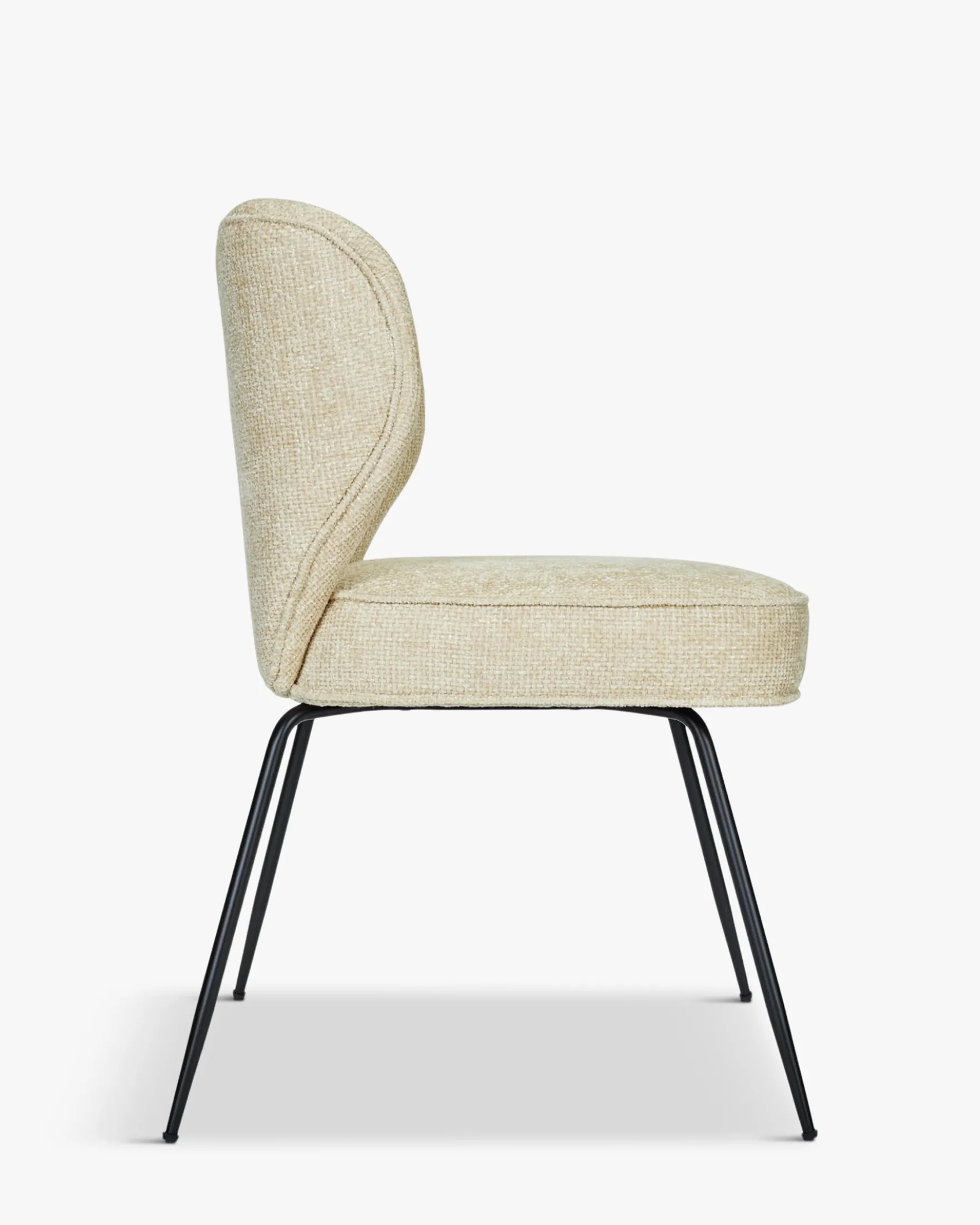 Chaise, Tweed sable & métal noir Wayne