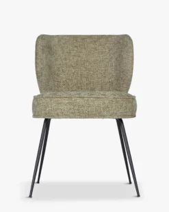 Chaise, Tweed taupe & metal noir Wayne