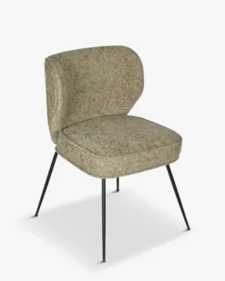 Chaise, Tweed taupe & metal noir Wayne