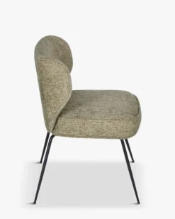 Chaise, Tweed taupe & metal noir Wayne