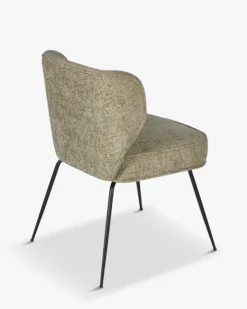 Chaise, Tweed taupe & metal noir Wayne