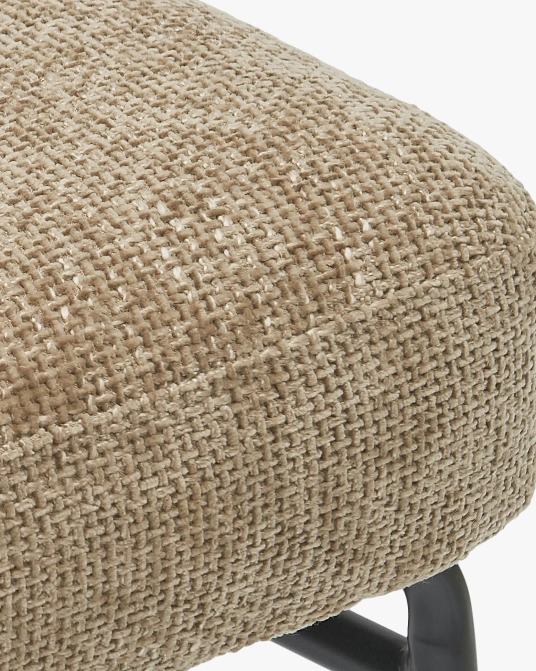 Chaise, Tweed taupe & métal noir Abby