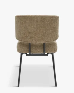 Chaise, Tweed taupe & métal noir Abby