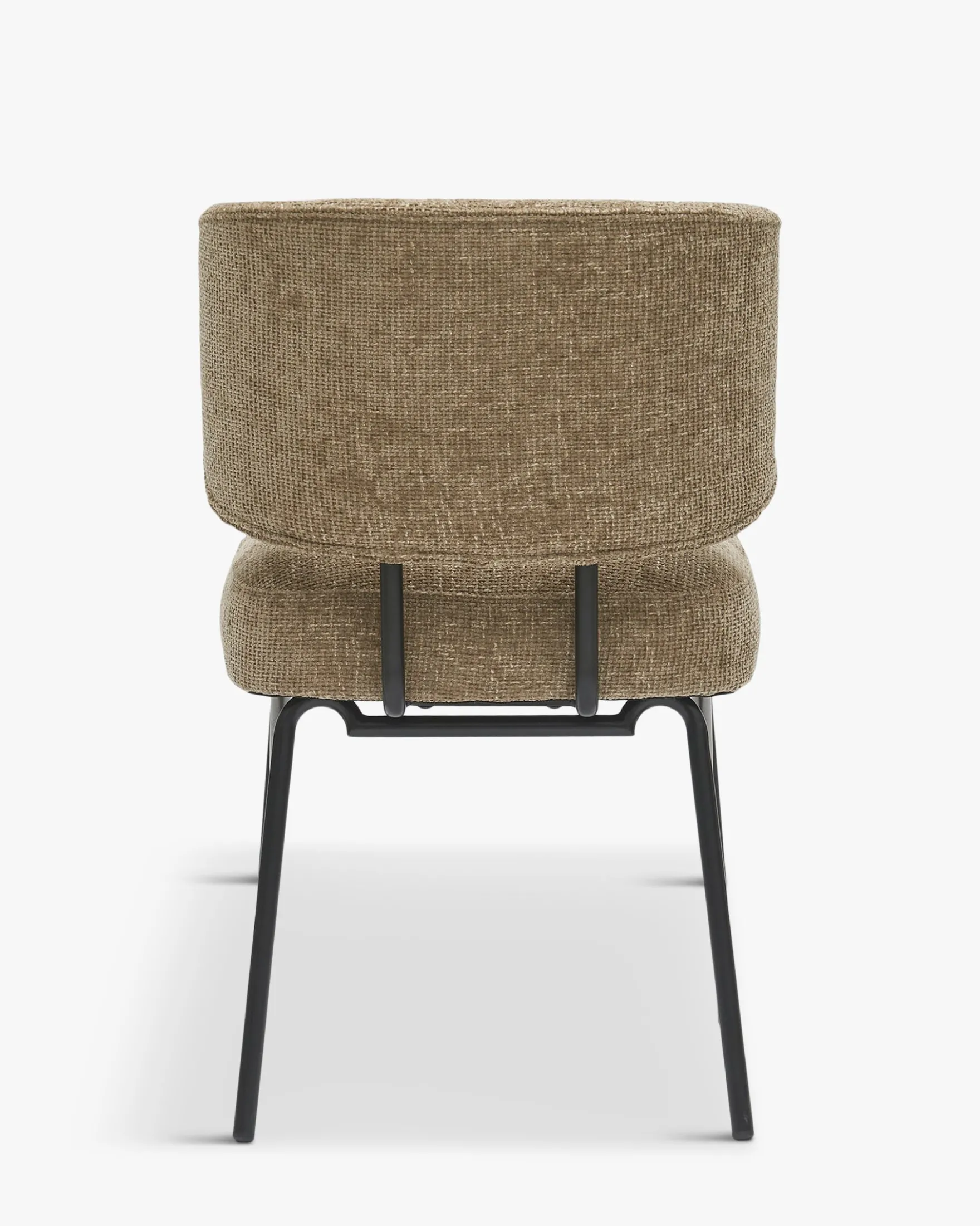 Chaise, Tweed taupe & métal noir Abby