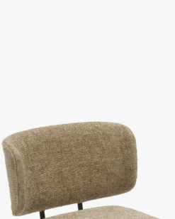 Chaise, Tweed taupe & métal noir Abby