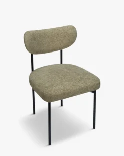 Chaise, Tweed taupe & métal noir Jasper