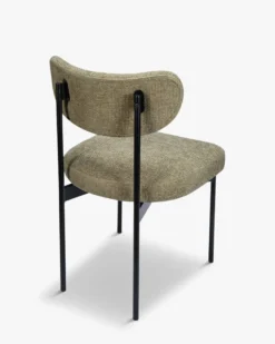 Chaise, Tweed taupe & métal noir Jasper