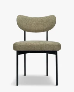 Chaise, Tweed taupe & métal noir Jasper