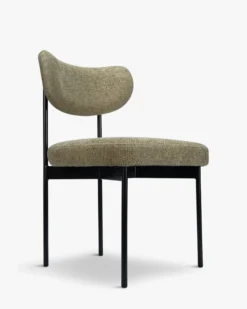 Chaise, Tweed taupe & métal noir Jasper