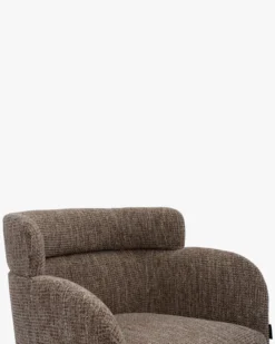 Chaise, Tweed taupe New York & métal noir Baron