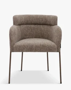 Chaise, Tweed taupe New York & métal noir Baron