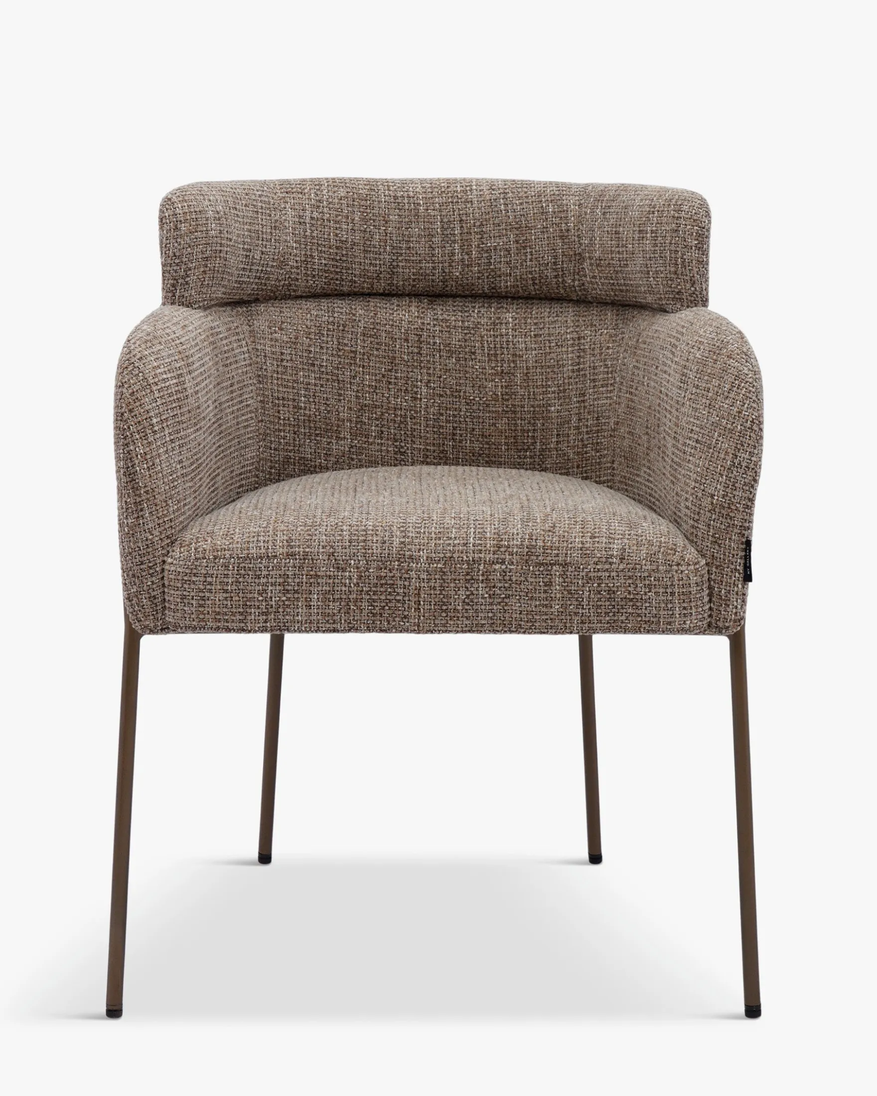 Chaise, Tweed taupe New York & métal noir Baron